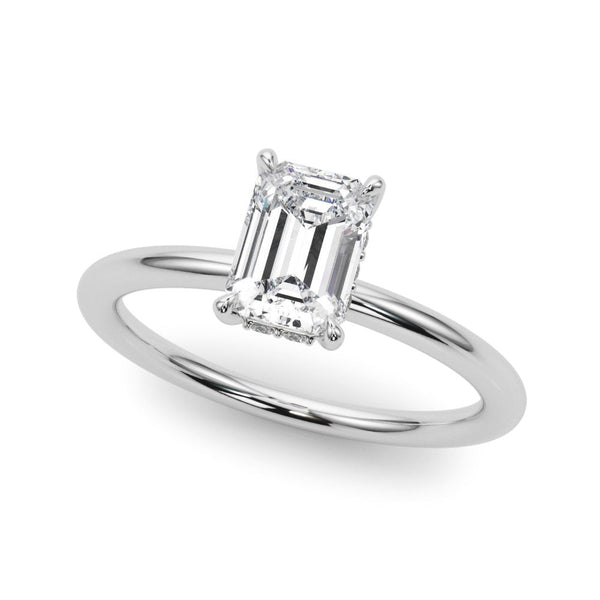 10K White Gold 2.06 Carat E VVS2 Princess Cut Solitaire Ring with Thin Band and Four-Prong Setting