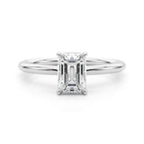10K White Gold 2.06 Carat E VVS2 Princess Cut Solitaire Ring with Thin Band and Four-Prong Setting