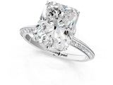 Silver Radiant Cut Solitaire Split Shank Pave Diamond Engagement Ring with Four-Prong Setting_50
