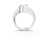 Silver Radiant Cut Solitaire Tension-Set Diamond Split Shank Ring_28