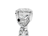 Silver Radiant Cut Solitaire Twist Pave Diamond Engagement Ring with Prong Setting_24