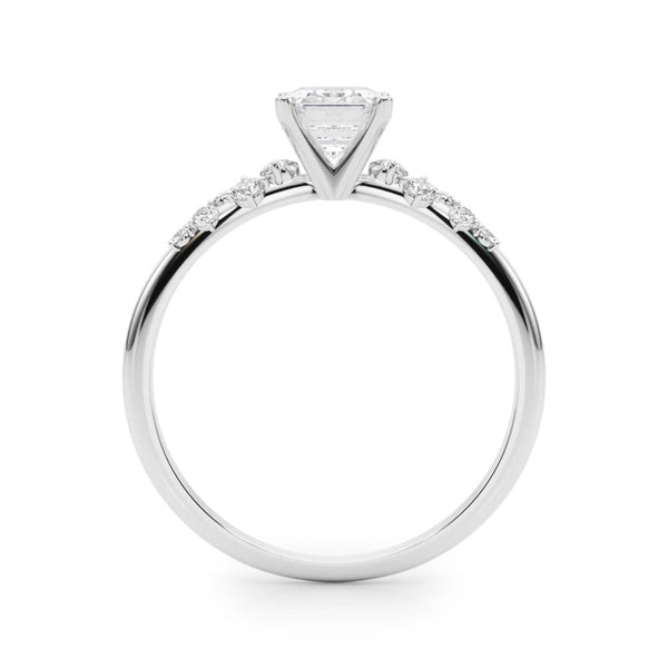 Platinum 1.53 Carat D VVS2 Emerald Diamond Cluster Prong-Set Solitaire Ring