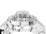 Silver Radiant Diamond Milgrain Marquise Filigree Engagement Ring with Prong Setting_10