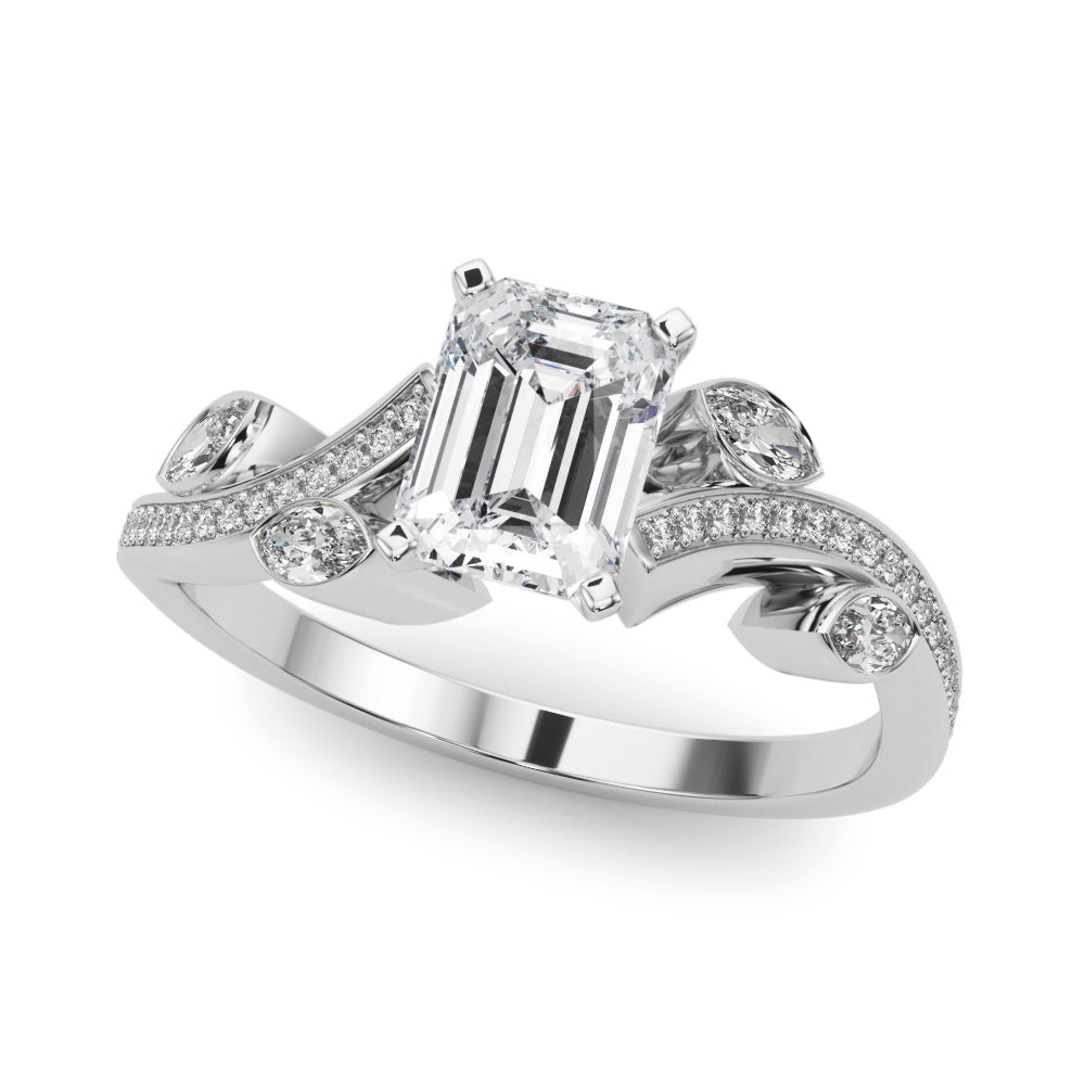 Silver Radiant Diamond Swirl Band with Prong Setting 2