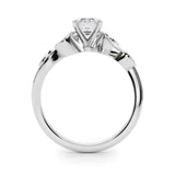 Silver Radiant Diamond Swirl Band with Prong Setting 2
