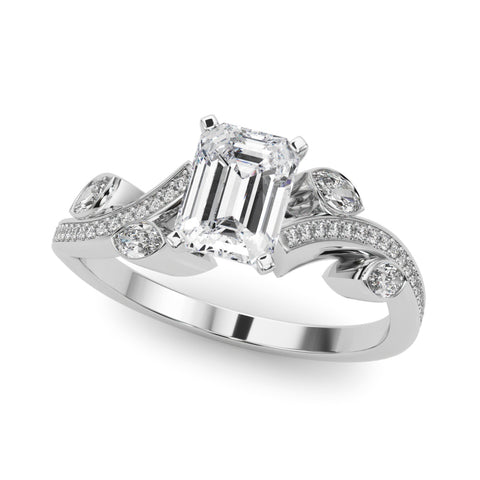 Silver Radiant Diamond Swirl Band with Prong Setting 2