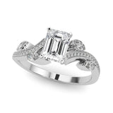 Silver Radiant Diamond Swirl Band with Prong Setting