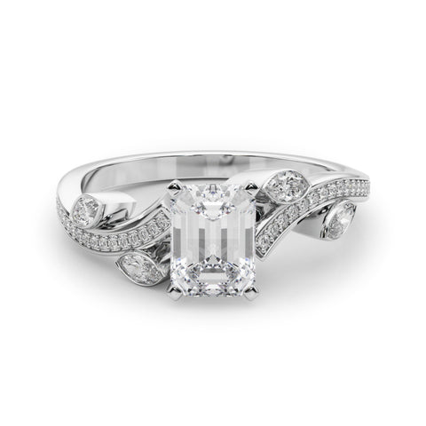 Silver Radiant Diamond Swirl Band with Prong Setting