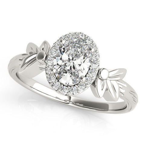 Silver Radiant Halo Diamond Floral Band with Four-Prong Setting 2