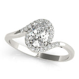Silver Radiant Halo Twist Band with Four-Prong Setting 1