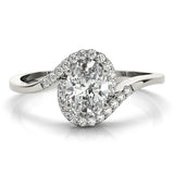 Silver Radiant Halo Twist Band with Four-Prong Setting 2