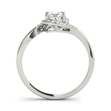 Silver Radiant Halo Twist Band with Four-Prong Setting