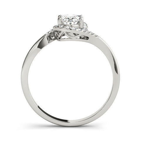 Silver Radiant Halo Twist Band with Four-Prong Setting