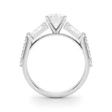 Platinum 5.03 Carat D VVS2 Emerald Solitaire Baguette Side Stone Channel Set Engagement Ring