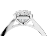 Silver Radiant Solitaire Diamond Ring with Four-Prong Setting and Tapered Band 5