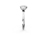 Silver Radiant Solitaire Diamond Ring with Six-Prong Setting on a Classic Band 2