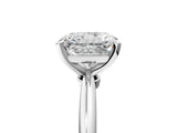 Silver Radiant Solitaire Diamond Ring with Six-Prong Setting on a Classic Band 5