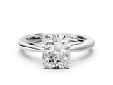 Silver Radiant Solitaire Diamond Ring with Split Shank and Four-Prong Setting_12
