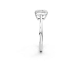 Silver Radiant Solitaire Diamond Ring with Split Shank and Four-Prong Setting_14