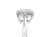 Silver Radiant Solitaire Diamond Ring with Split Shank and Four-Prong Setting_17