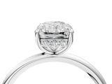 Silver Radiant Solitaire Diamond Ring with a Classic Band and Four-Prong Setting 4