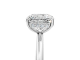 Silver Radiant Solitaire Diamond Ring with a Classic Band and Four-Prong Setting 5