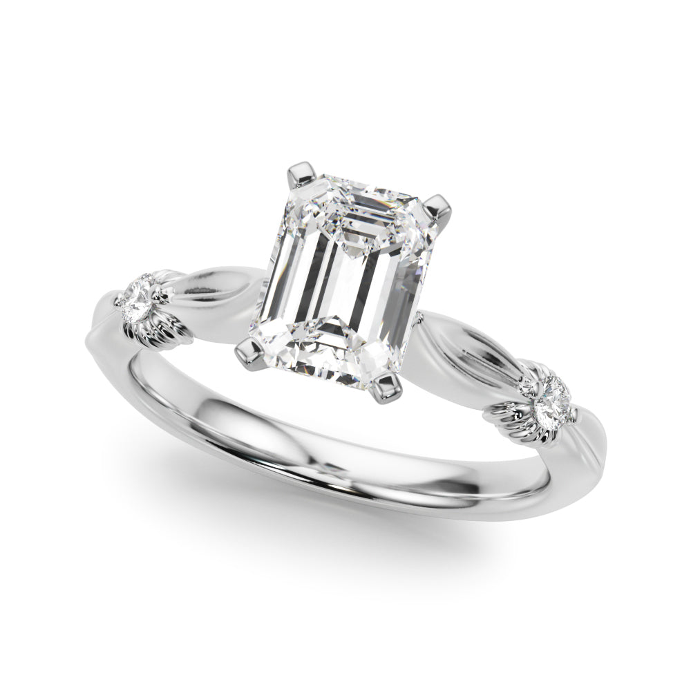 Silver Radiant Solitaire Diamond Twisted Band with Four-Prong Setting 2