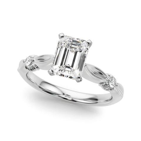 Silver Radiant Solitaire Diamond Twisted Band with Four-Prong Setting 2