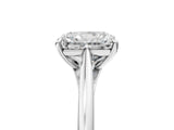 Silver Radiant Solitaire Engagement Ring with Four-Prong Setting and Classic Band