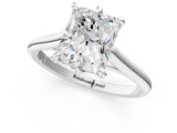 Silver Radiant Solitaire Engagement Ring with Six-Prong Setting and Classic Band 3