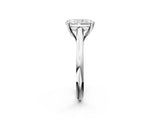 Silver Radiant Solitaire Engagement Ring with Six-Prong Setting and Classic Band 4