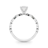 14K Yellow Gold 3.03 Carat F VS1 Radiant Solitaire Marquise Side Stone Prong Setting Ring