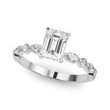 14K Yellow Gold 3.03 Carat F VS1 Radiant Solitaire Marquise Side Stone Prong Setting Ring