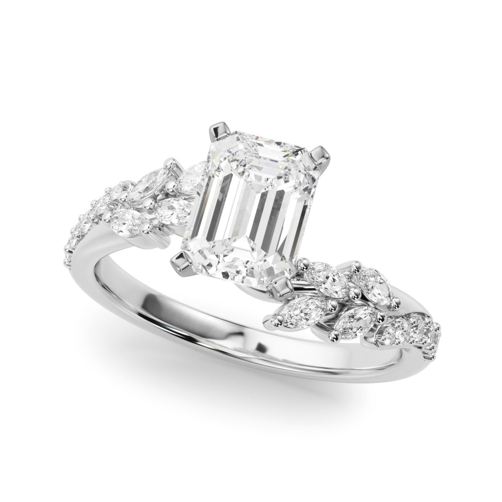 Silver Radiant Solitaire Marquise Twist Band with Six-Prong Setting 2