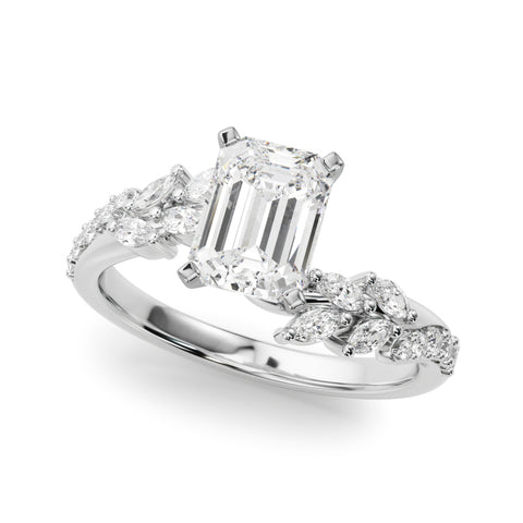 Silver Radiant Solitaire Marquise Twist Band with Six-Prong Setting 2