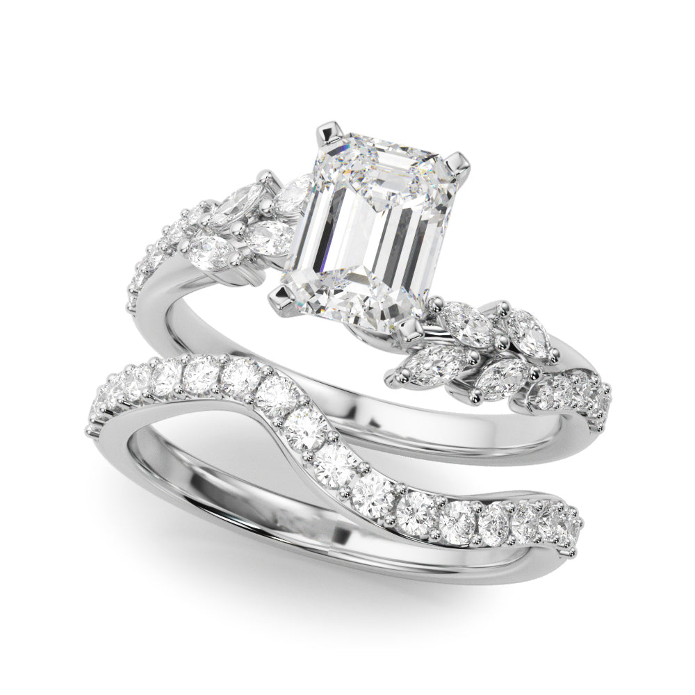 Silver Radiant Solitaire Marquise Twist Band with Six-Prong Setting