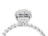 Silver Radiant Solitaire Twist Band Ring with Four-Prong Setting_16