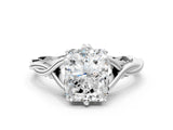 Silver Radiant Solitaire Twist Band Six-Prong Setting 1