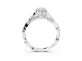 Silver Radiant Solitaire Twist Band Six-Prong Setting 4