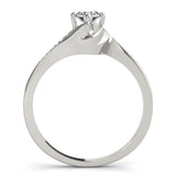 Silver Radiant Solitaire Twist Band with Channel-Set Diamonds and Four-Prong Setting 1