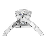 Silver Radiant Solitaire Twist Band with Leaf Prong Setting 5