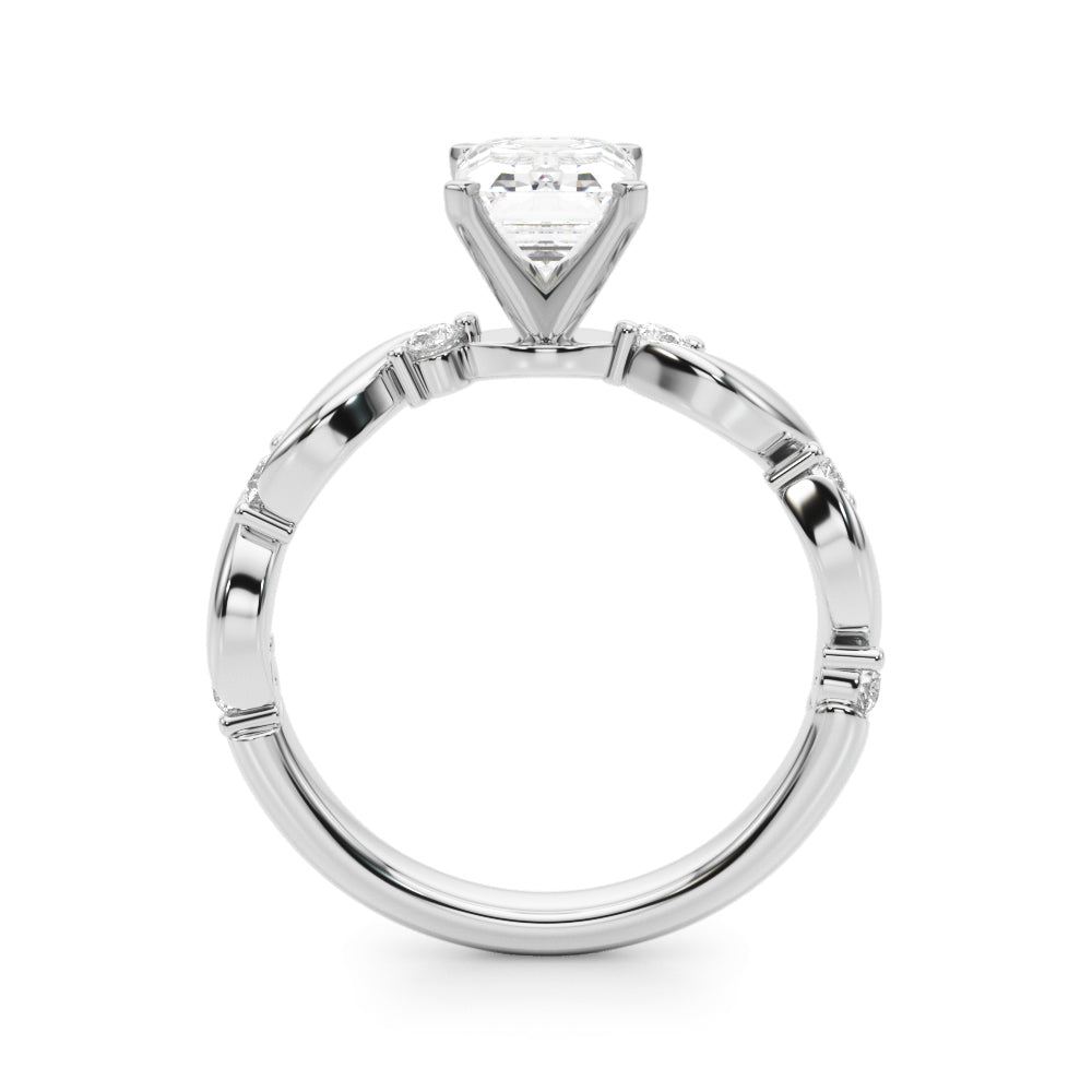 Silver Radiant Solitaire Twisted Band with Prong Setting 1