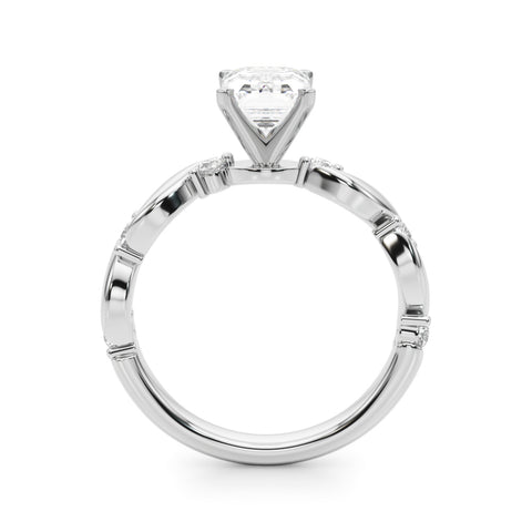 Silver Radiant Solitaire Twisted Band with Prong Setting 1