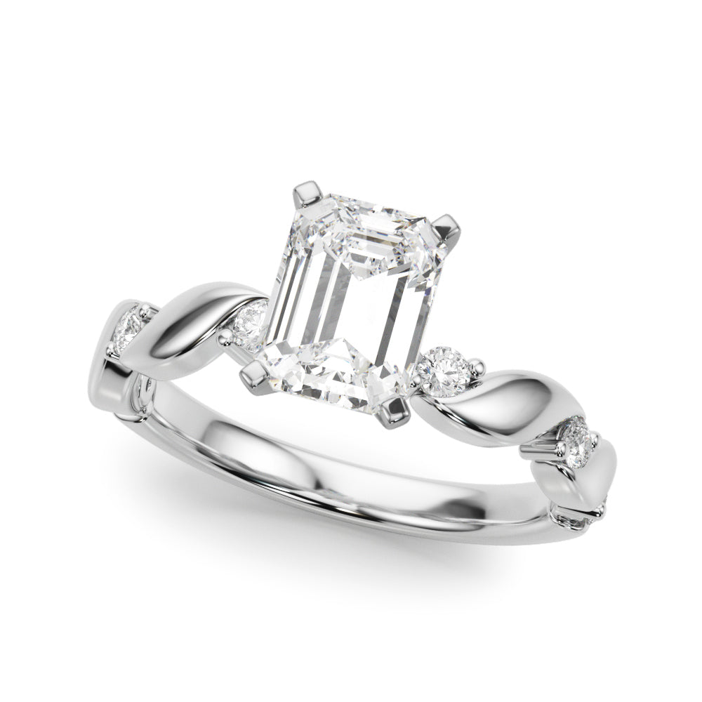 Silver Radiant Solitaire Twisted Band with Prong Setting 2