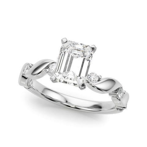 Silver Radiant Solitaire Twisted Band with Prong Setting 2