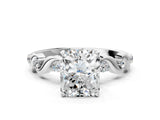 Silver Radiant Solitaire Twisted Band with Prong Setting