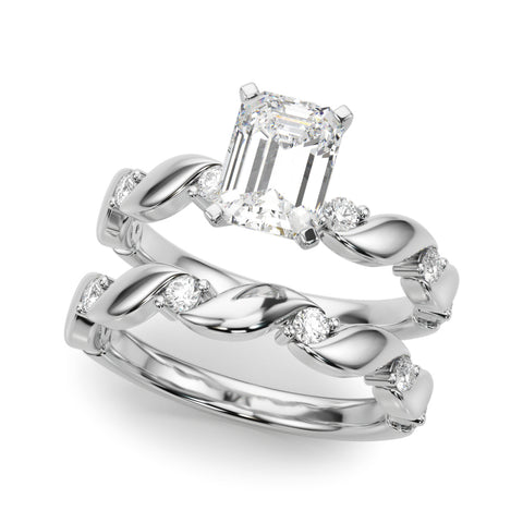 Silver Radiant Solitaire Twisted Band with Prong Setting
