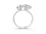 Silver Radiant and Heart Toi Moi Ring with Prong Setting and Micro Pave Band 3