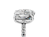 Silver Radiant and Heart Toi Moi Ring with Prong Setting and Pave Band