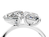Silver Radiant and Heart Toi Moi Ring with Prong Setting and Plain Band 4